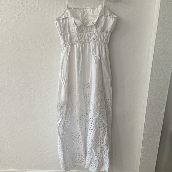 Madewell Embroidered White Tank Eyelet Midi Dress Poplin Size 2 - Picture 9 of 11